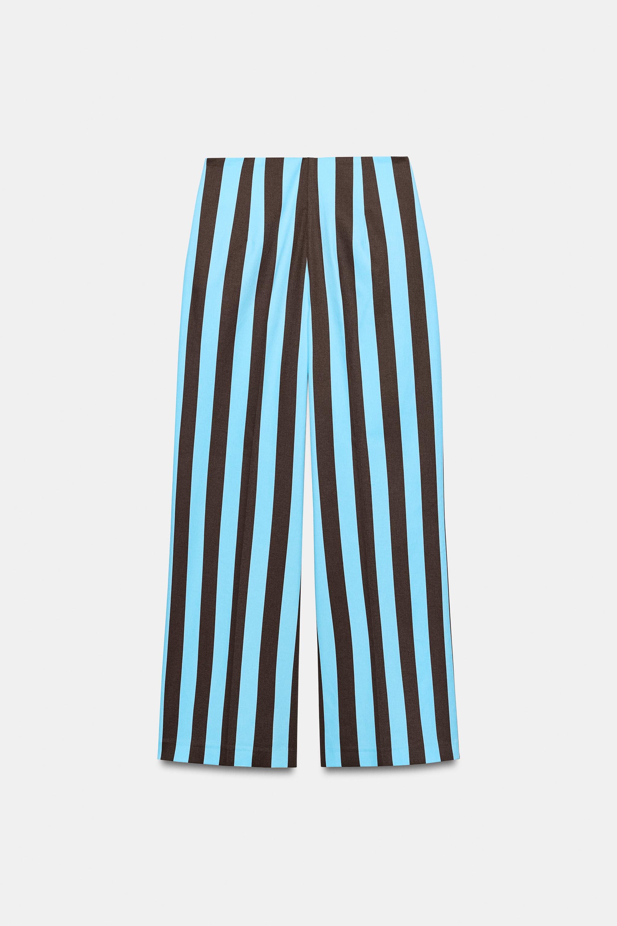STRIPED STRAIGHT LEG PANTS